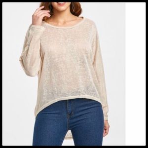 Dolman Sleeve High Low Apricot Tunic Large